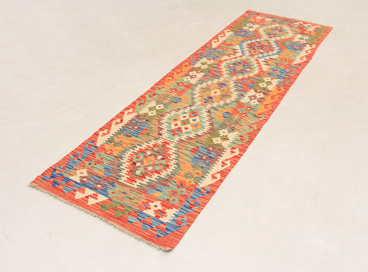 2' 6" x 8'  Multy Handmade Veggie Dye Kilim Rug Runner