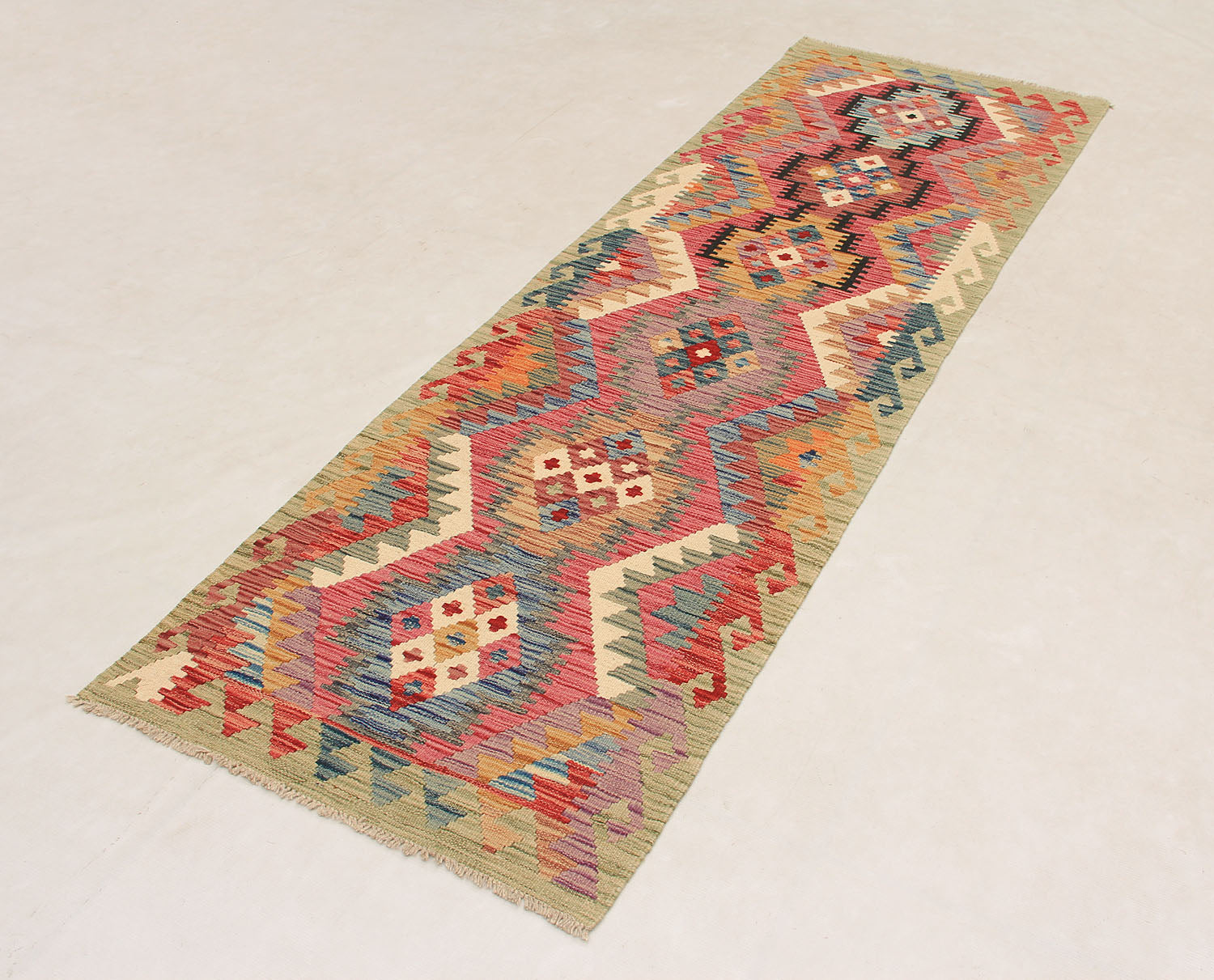 2' 6" x 8'  Multy Handmade Veggie Dye Kilim Rug Runner