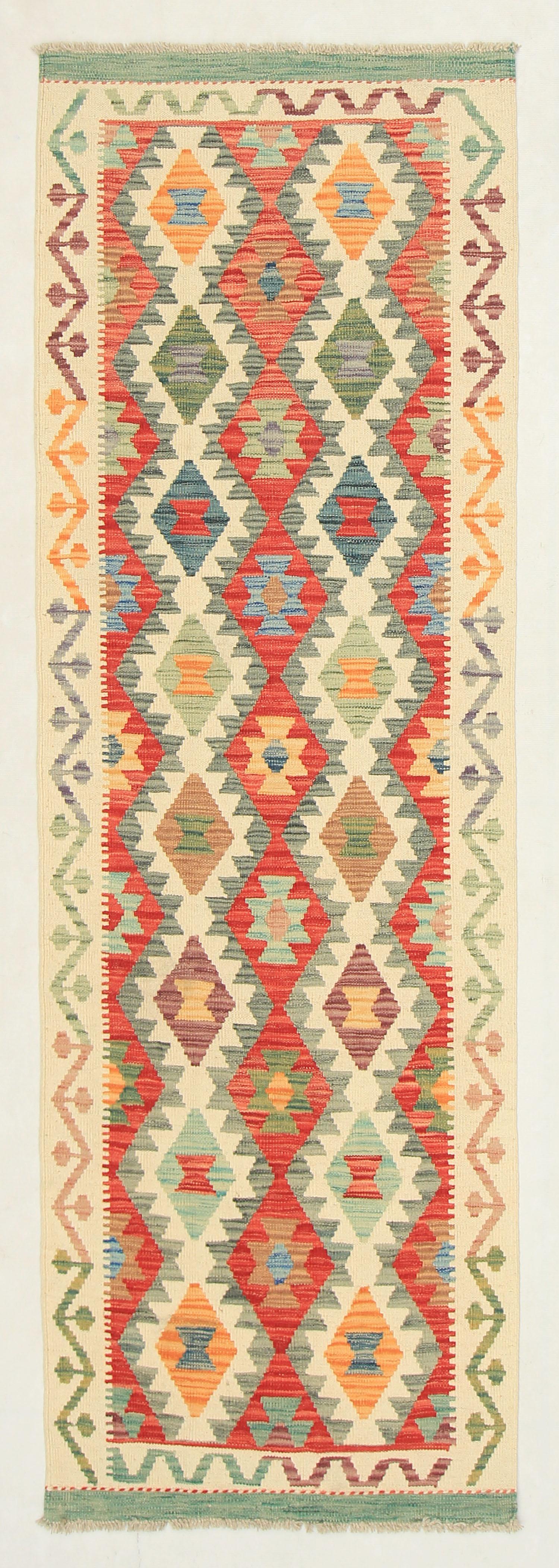 3' X 8'  Multy Handmade Veggie Dye Kilim Rug Runner