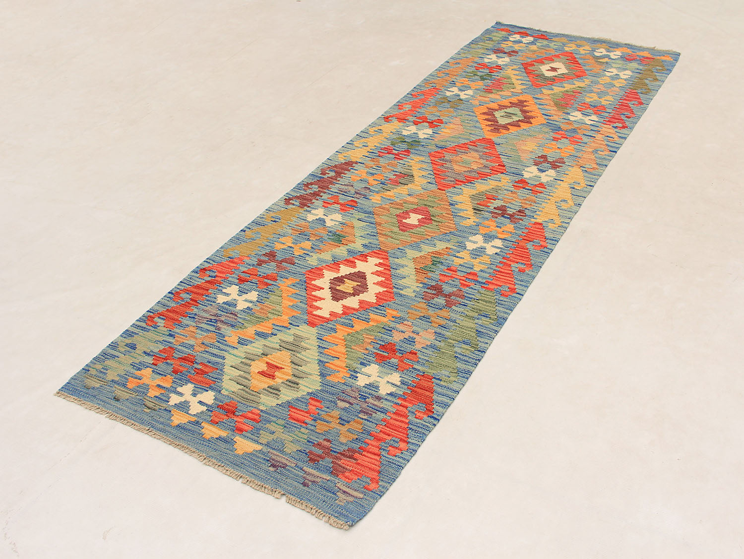 3' X 8'  Multy Handmade Veggie Dye Kilim Rug Runner