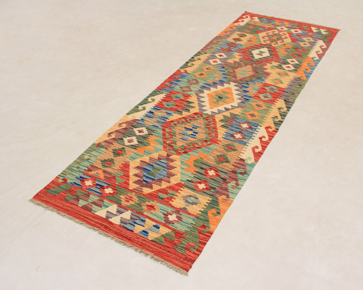 3' X 8'  Multy Handmade Veggie Dye Kilim Rug Runner