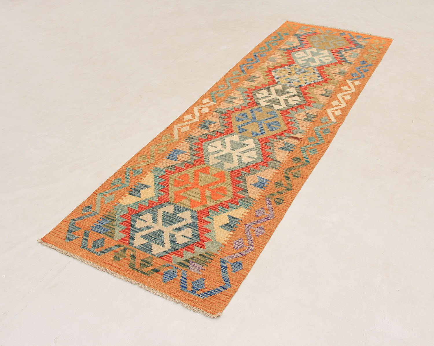 3' X 8'  Multy Handmade Veggie Dye Kilim Rug Runner