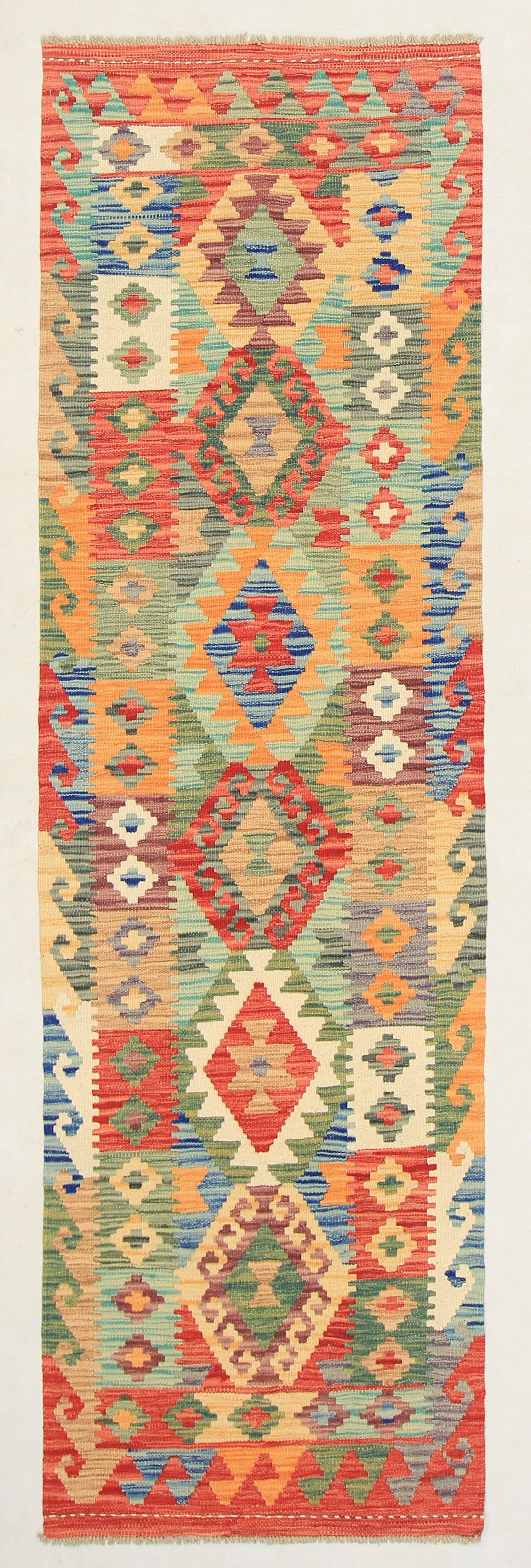 3' X 8'  Multy Handmade Veggie Dye Kilim Rug Runner