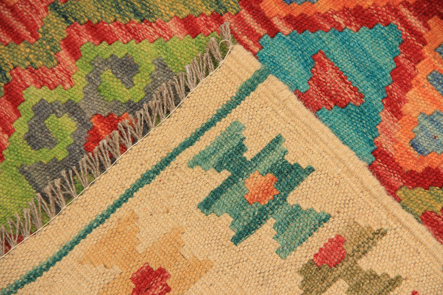 2' 6" X 7' 6"  Multy Handmade Veggie Dye Kilim Rug Runner