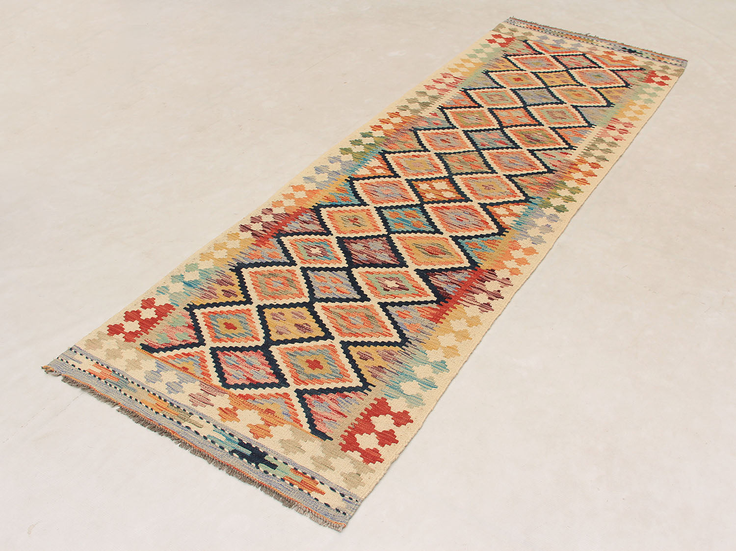 3' X 8'  Multy Handmade Veggie Dye Kilim Rug Runner