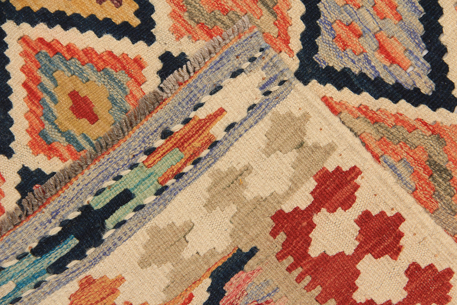 3' X 8'  Multy Handmade Veggie Dye Kilim Rug Runner