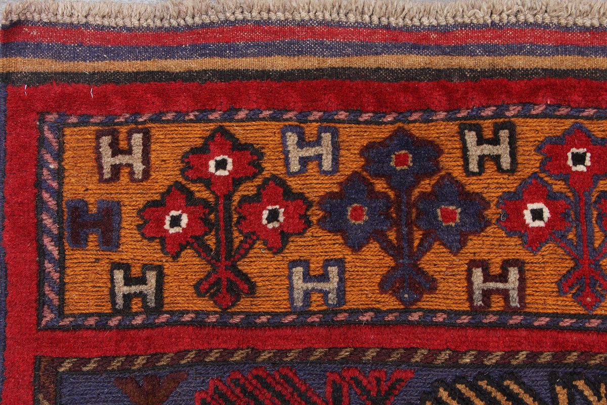 3' X 5'  Multi Handmade Berjista Afghan Rug Rectangular