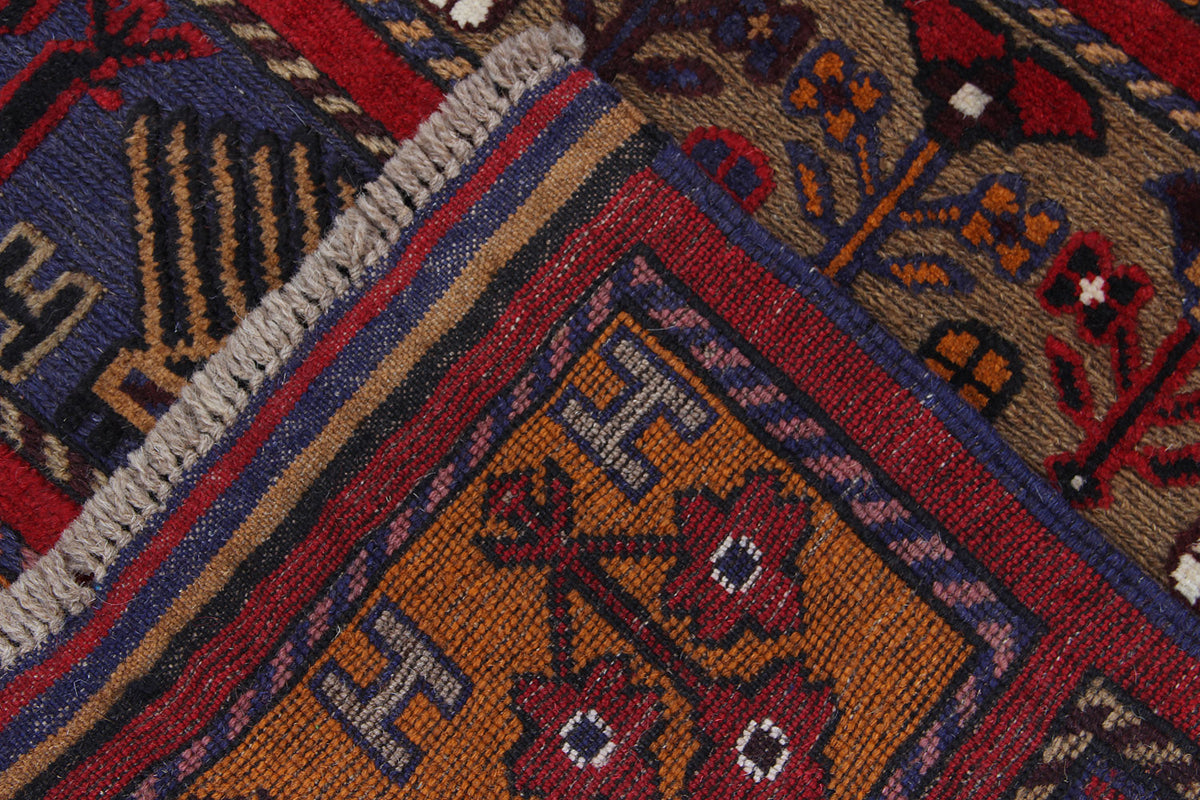 3' X 5'  Multi Handmade Berjista Afghan Rug Rectangular