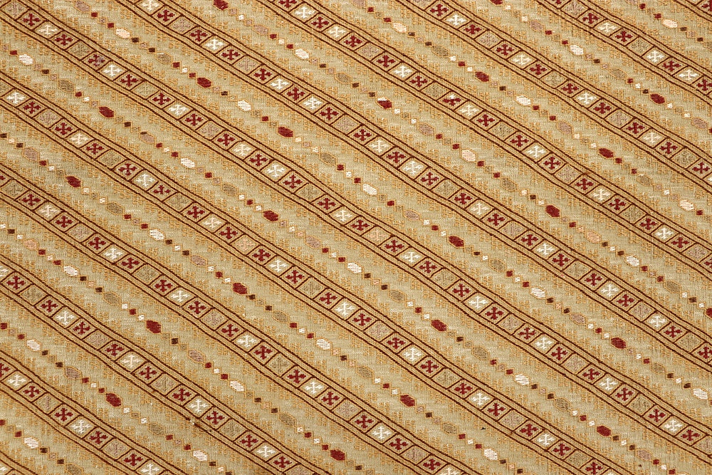 L.brown Handmade Biljik Maliki Kilim Wool Rug Rectangular