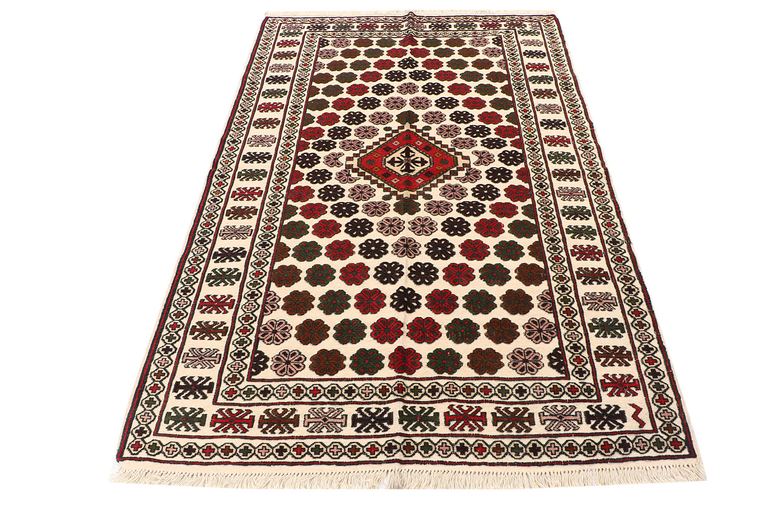 Handmade Herati Gul Afghan Rug