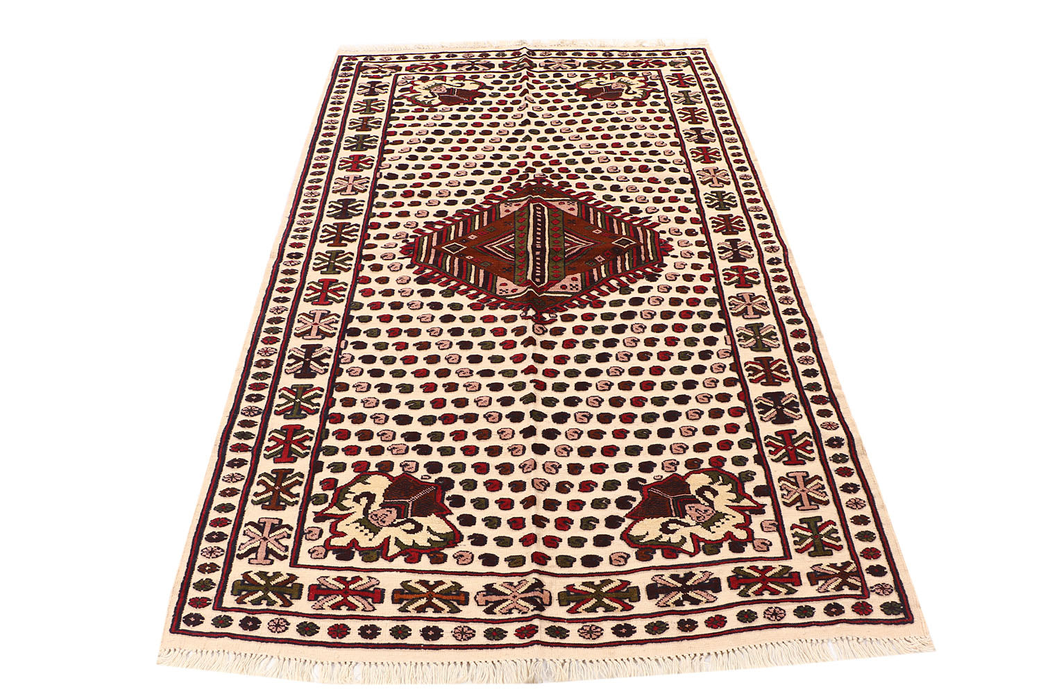 Handmade Herati Gul Afghan Rug