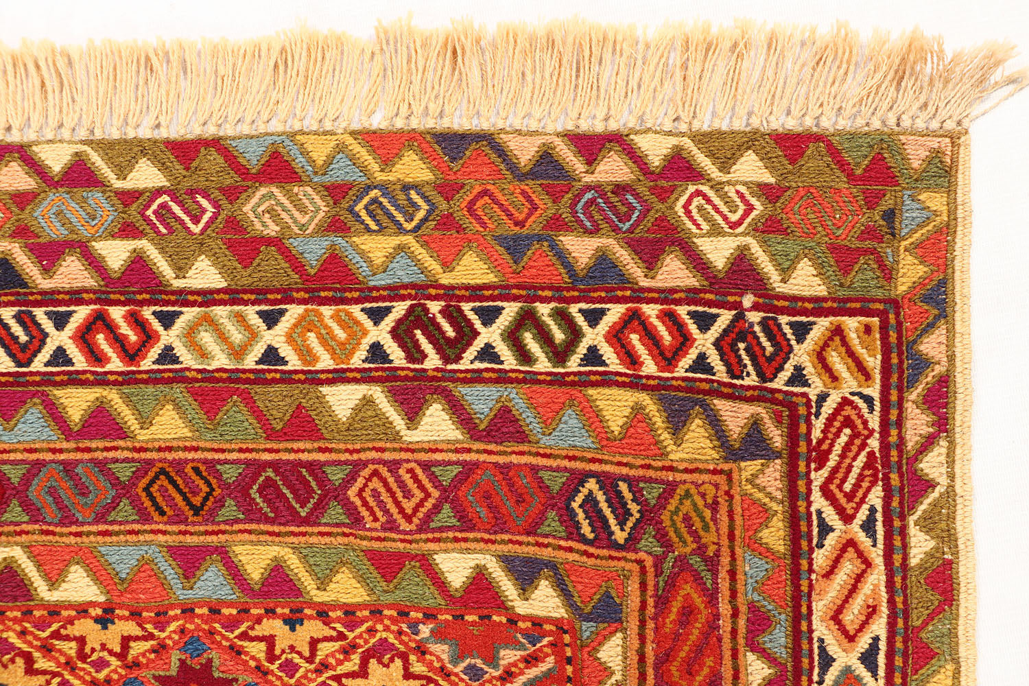 2' 6" x 4'  Multy Handmade Nakhunak Afghan Rug Rectangular