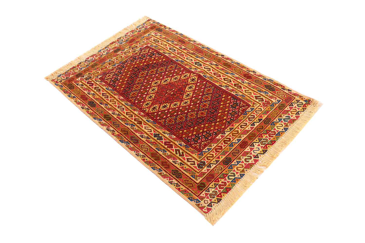 3' X 4'  Multy Handmade Nakhunak Afghan Rug Rectangular