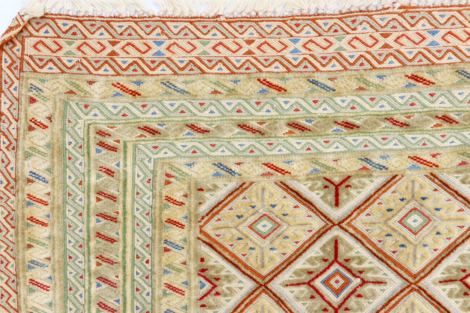 3' X 4'  L.brown Handmade Nakhunak Afghan Rug Rectangular