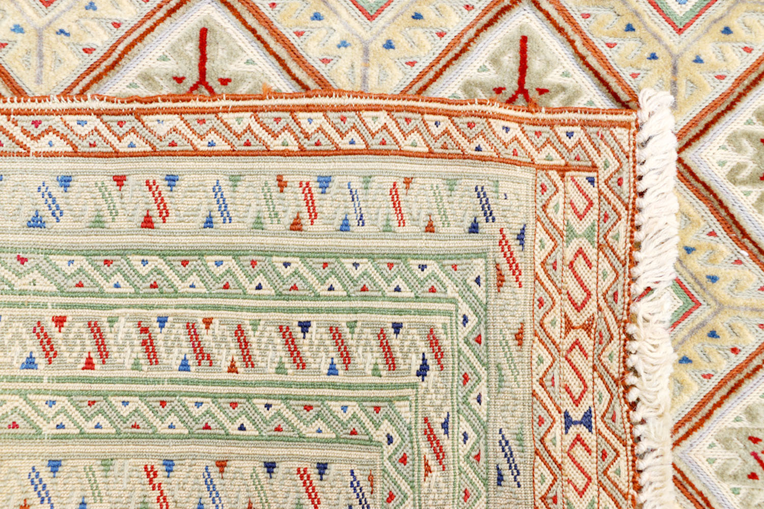 3' X 4'  L.brown Handmade Nakhunak Afghan Rug Rectangular
