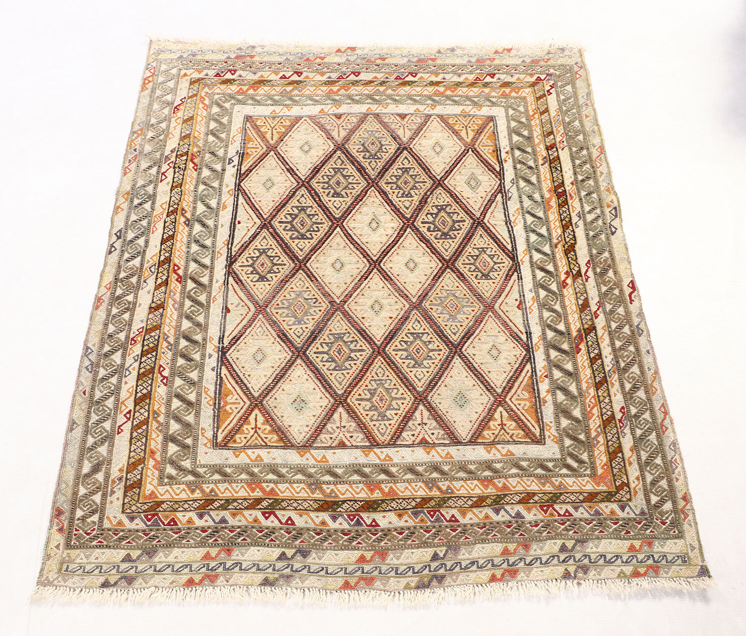 3' X 4'  L.brown Handmade Nakhunak Afghan Rug Rectangular