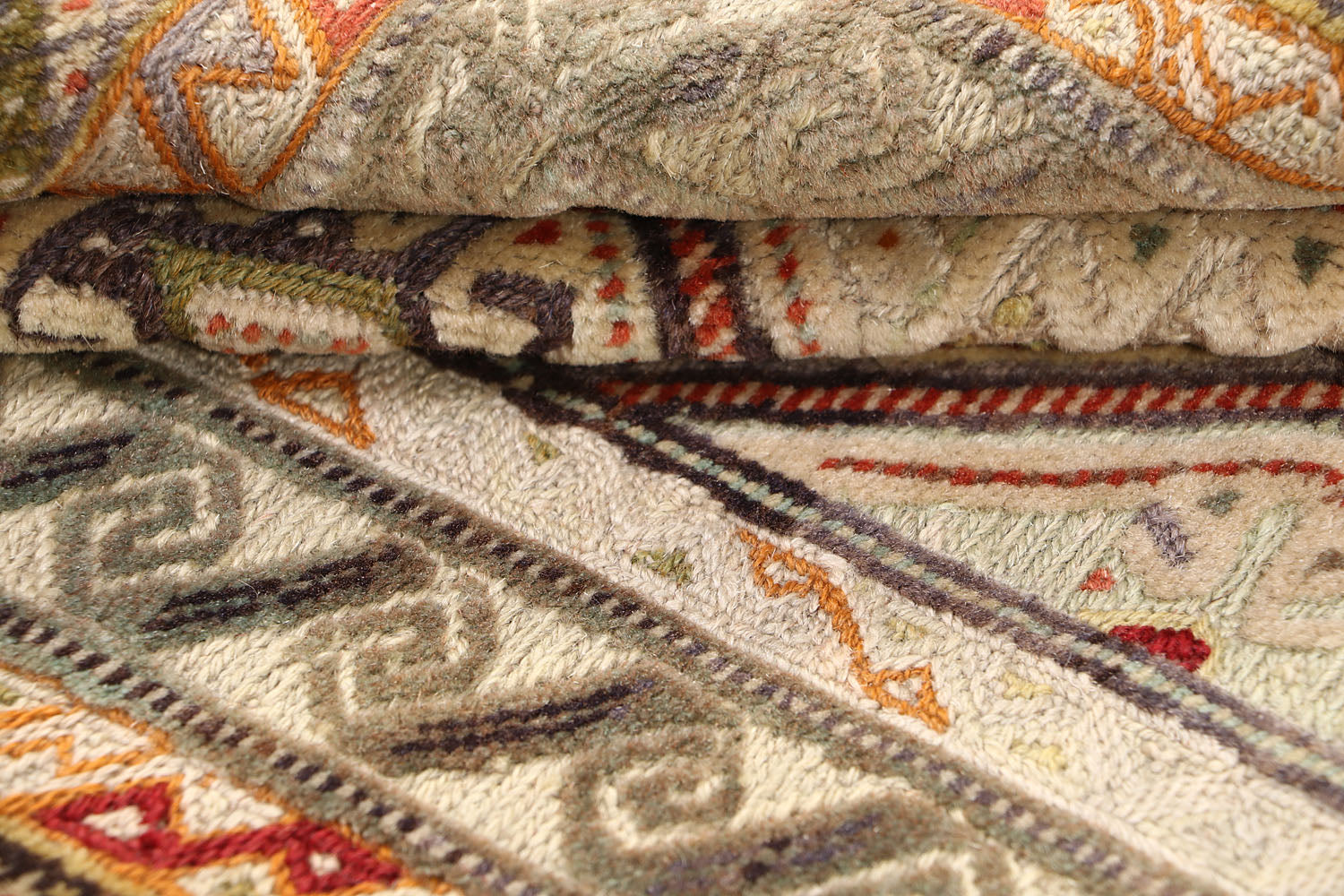 3' X 4'  L.brown Handmade Nakhunak Afghan Rug Rectangular