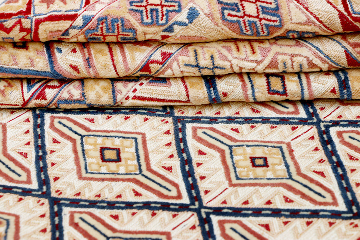 6' 6" X 6' 6"  L.brown Handmade Nakhunak Afghan Rug Square