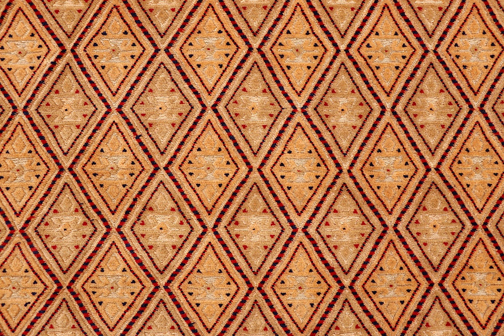 4' 6" x 6' 6  Orange Handmade Nakhunak Afghan Rug Rectangular