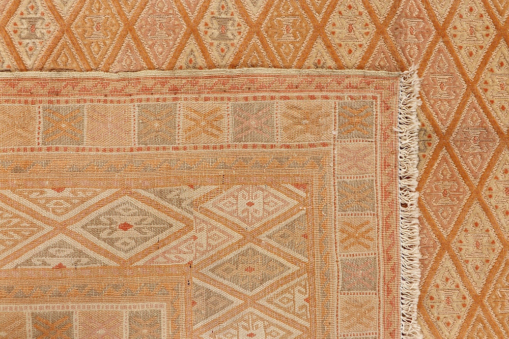 6' 6" X 6' 6"  Ivory Handmade Nakhunak Afghan Rug Square