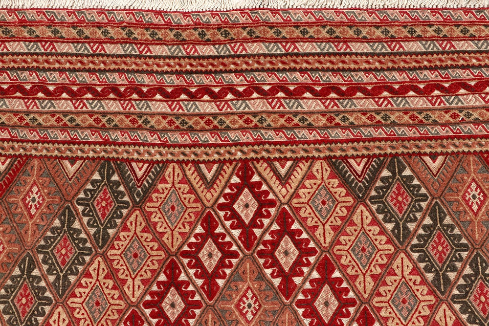 6' 6" x 8'  Multy Handmade Nakhunak Afghan Rug Rectangular