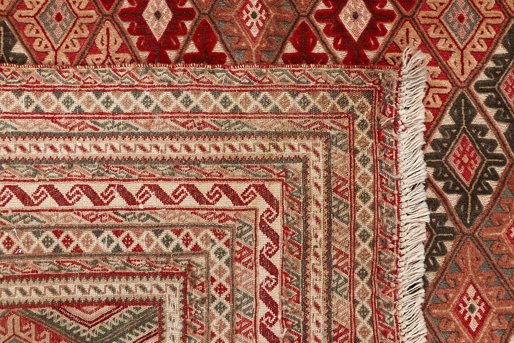 6' 6" x 8'  Multy Handmade Nakhunak Afghan Rug Rectangular