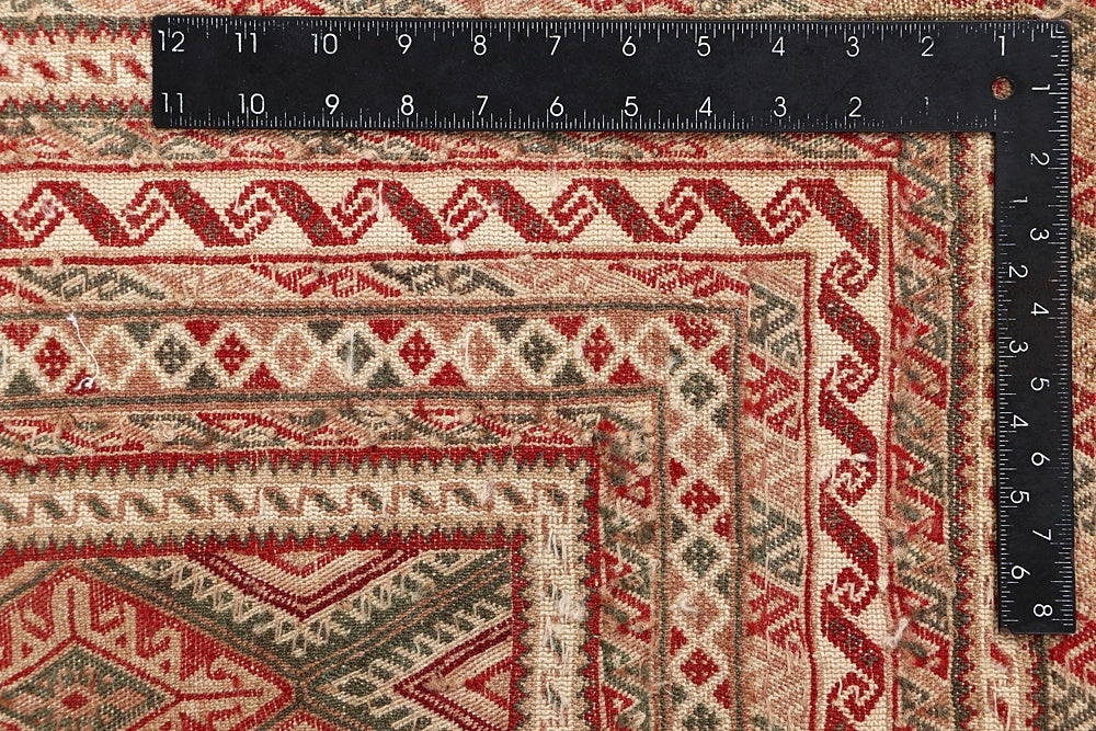 6' 6" x 8'  Multy Handmade Nakhunak Afghan Rug Rectangular