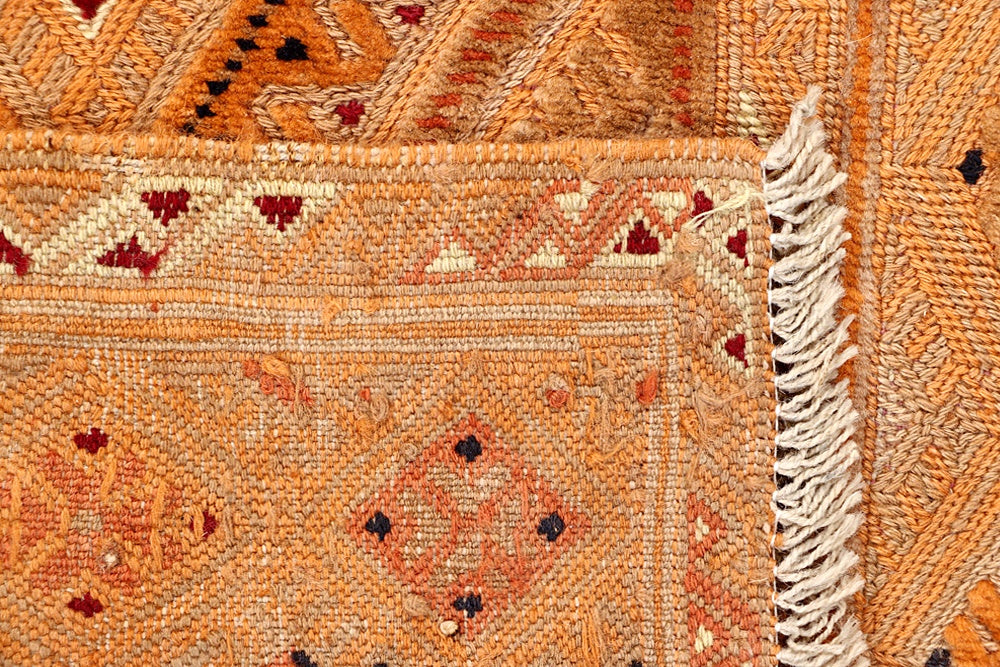 2' 6" x 6'  Orange Handmade Nakhunak Afghan Rug Runner