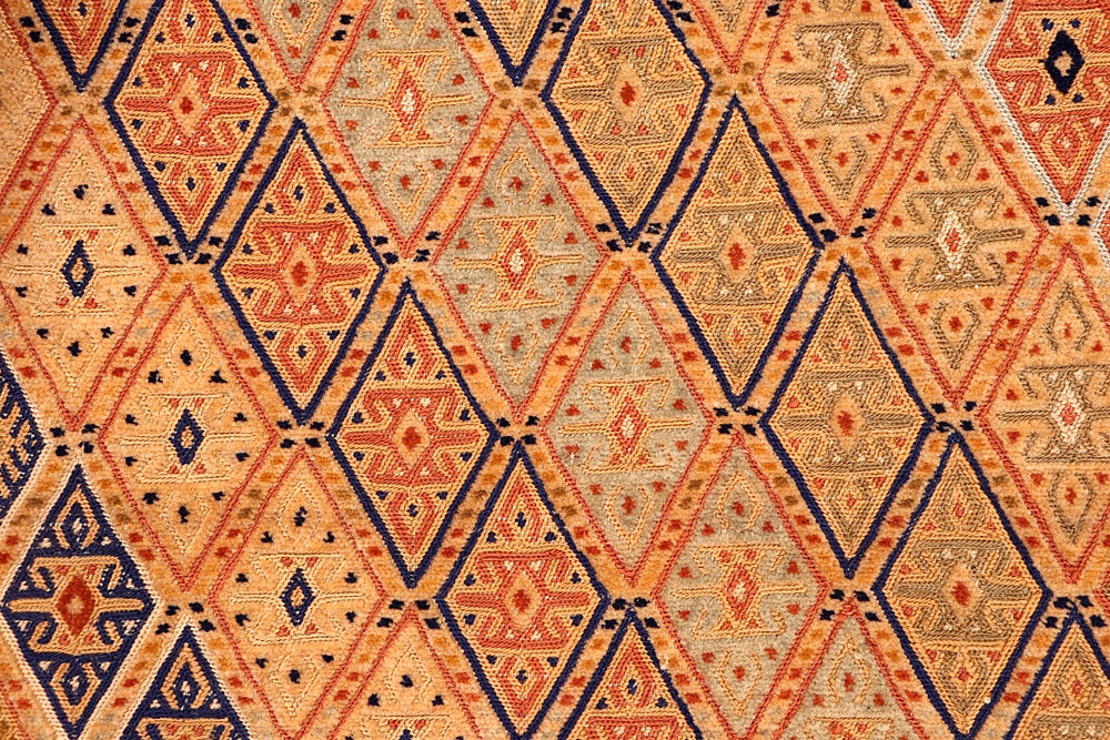 2' 6" X 9'  Orange Handmade Nakhunak Afghan Rug Runner