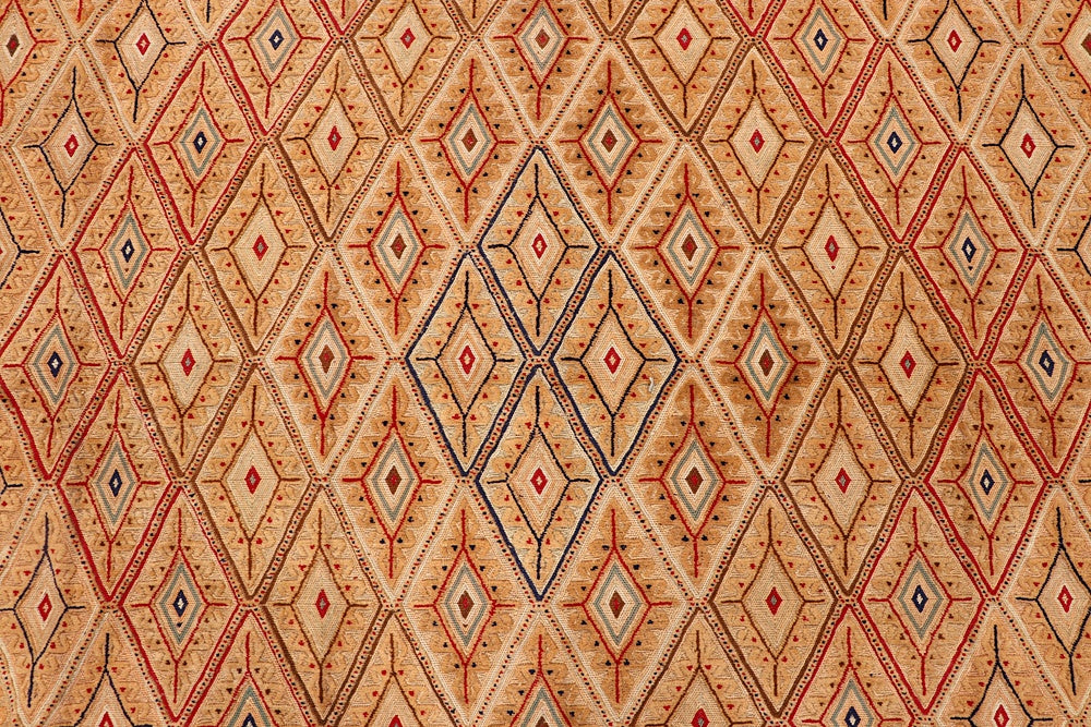 10' X 12'  Orange Handmade Nakhunak Afghan Rug Rectangular