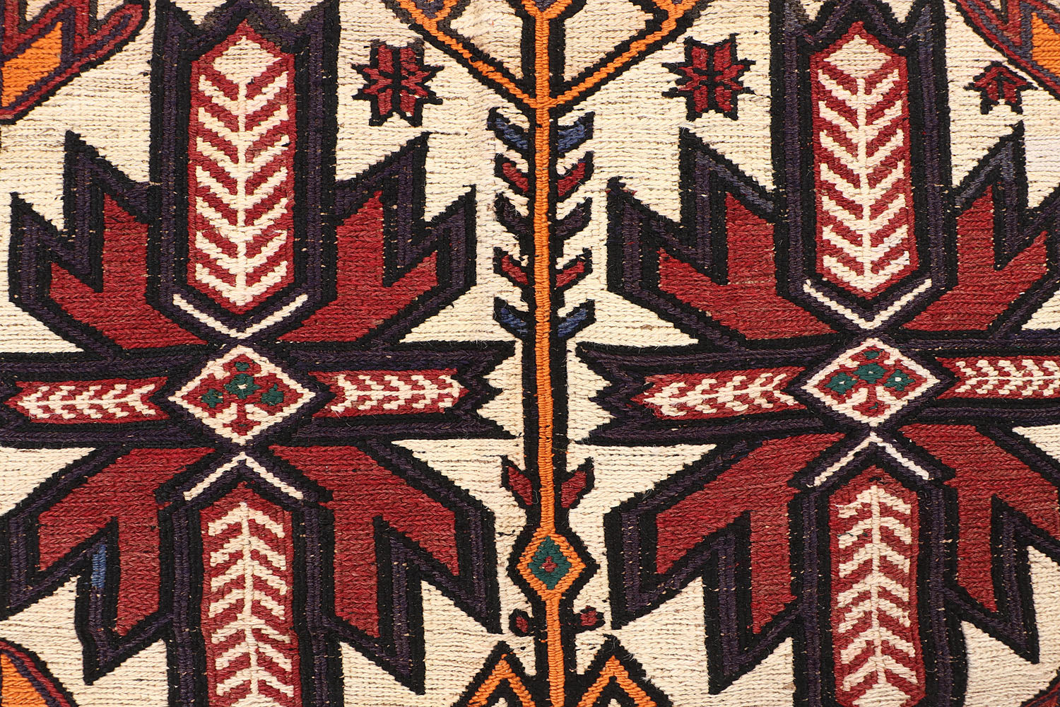6' x 9'  Ivory Handmade Saghari Kilim Rug Rectangular