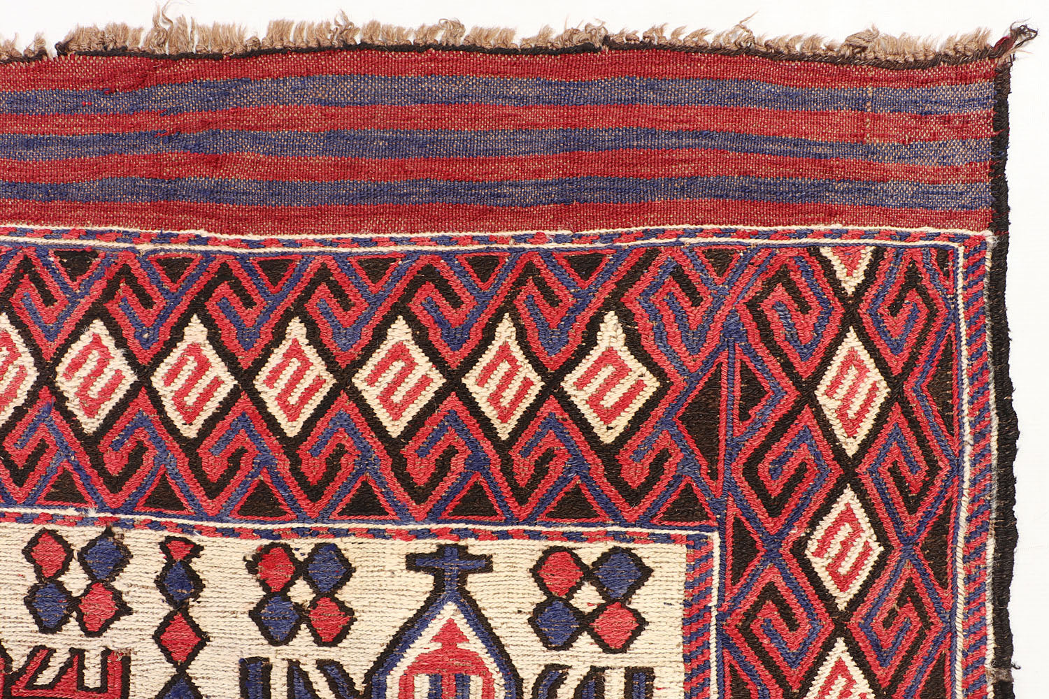 6' x 9'  Ivory Handmade Saghari Kilim Rug Rectangular