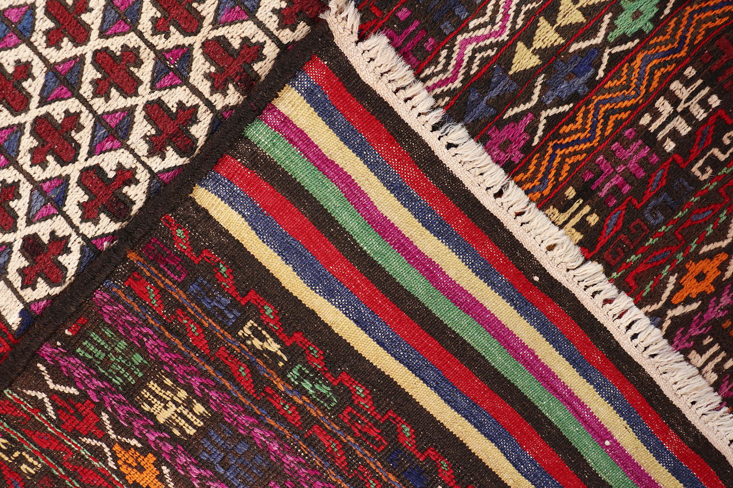 6' x 9'  Ivory Handmade Saghari Kilim Rug Rectangular