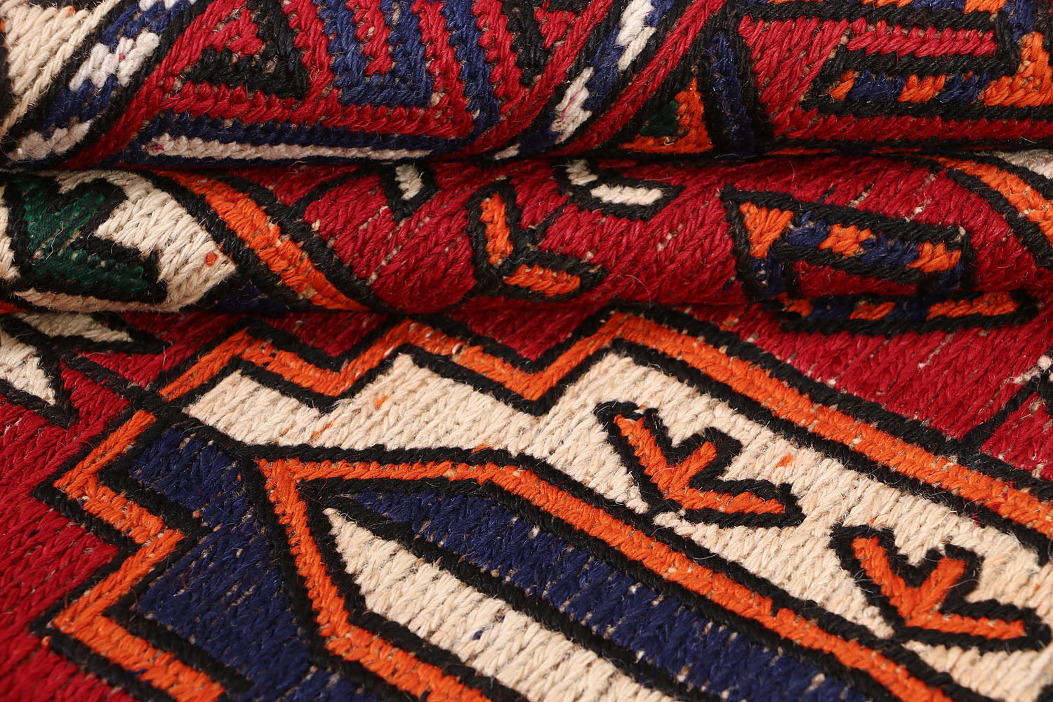 6' x 9'  Red Handmade Saghari Kilim Rug Rectangular