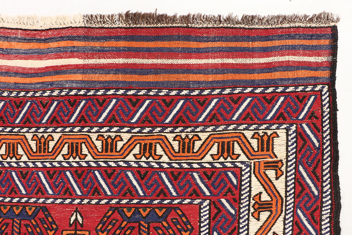 6' x 9'  Red Handmade Saghari Kilim Rug Rectangular