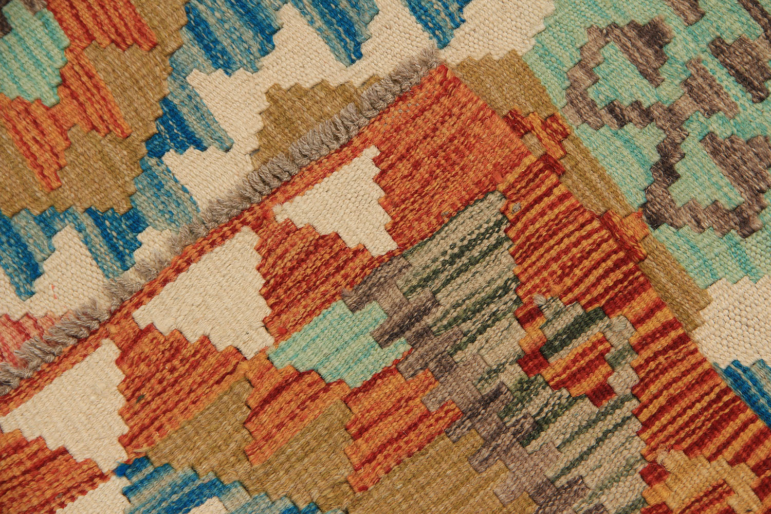 2' 6" x 4'  Multy Handmade Veggie Dye Kilim Rug Rectangular