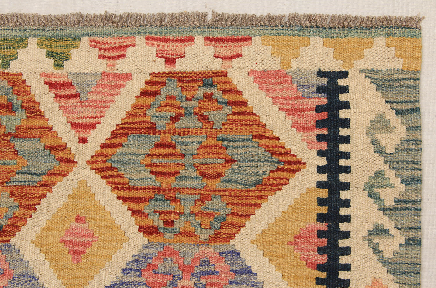 2' 6" x 4'  Multy Handmade Veggie Dye Kilim Rug Rectangular