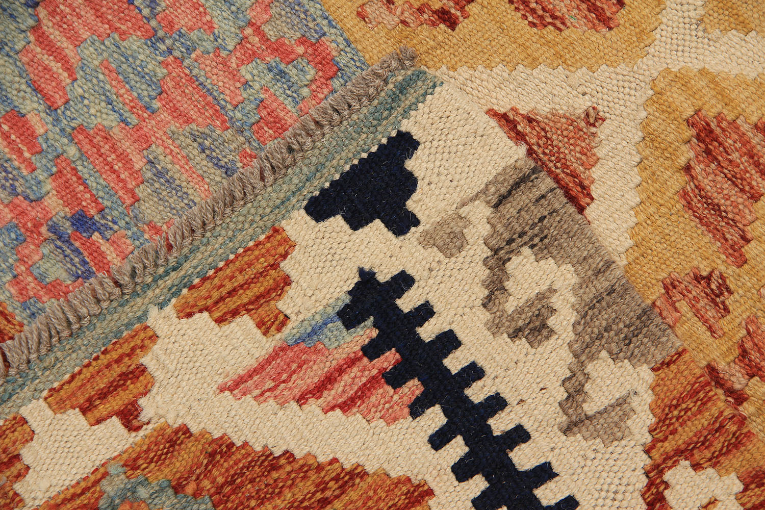 2' 6" x 4'  Multy Handmade Veggie Dye Kilim Rug Rectangular