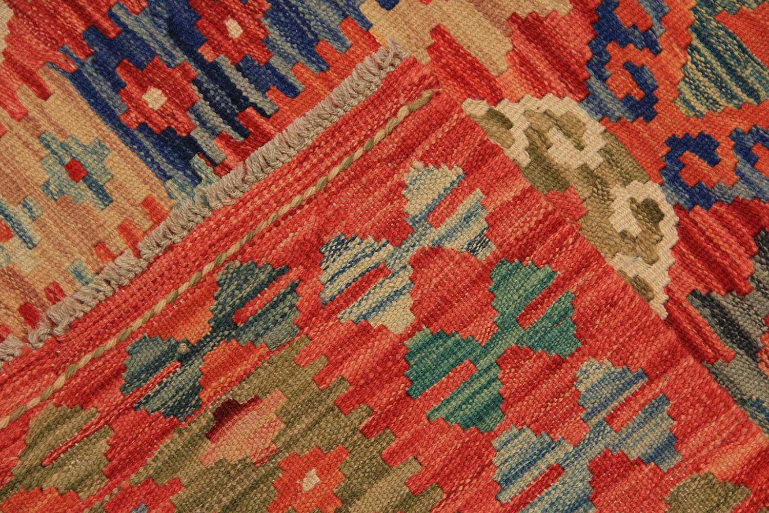 2' 6" x 4'  Multy Handmade Veggie Dye Kilim Rug Rectangular