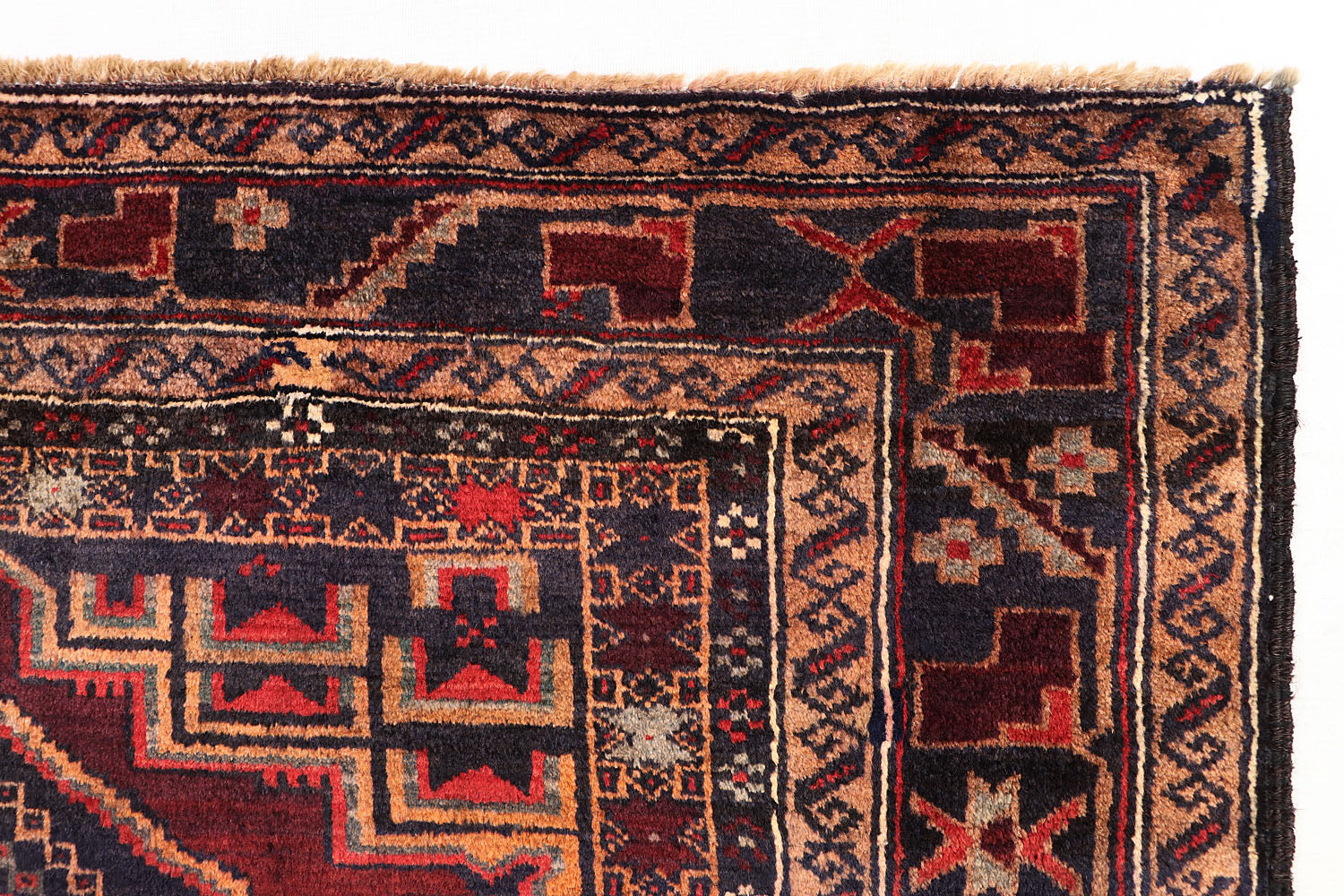4' 6" x 6' 6  Brown Handmade Adraskan Baluchi Afghan Rug Rectangular