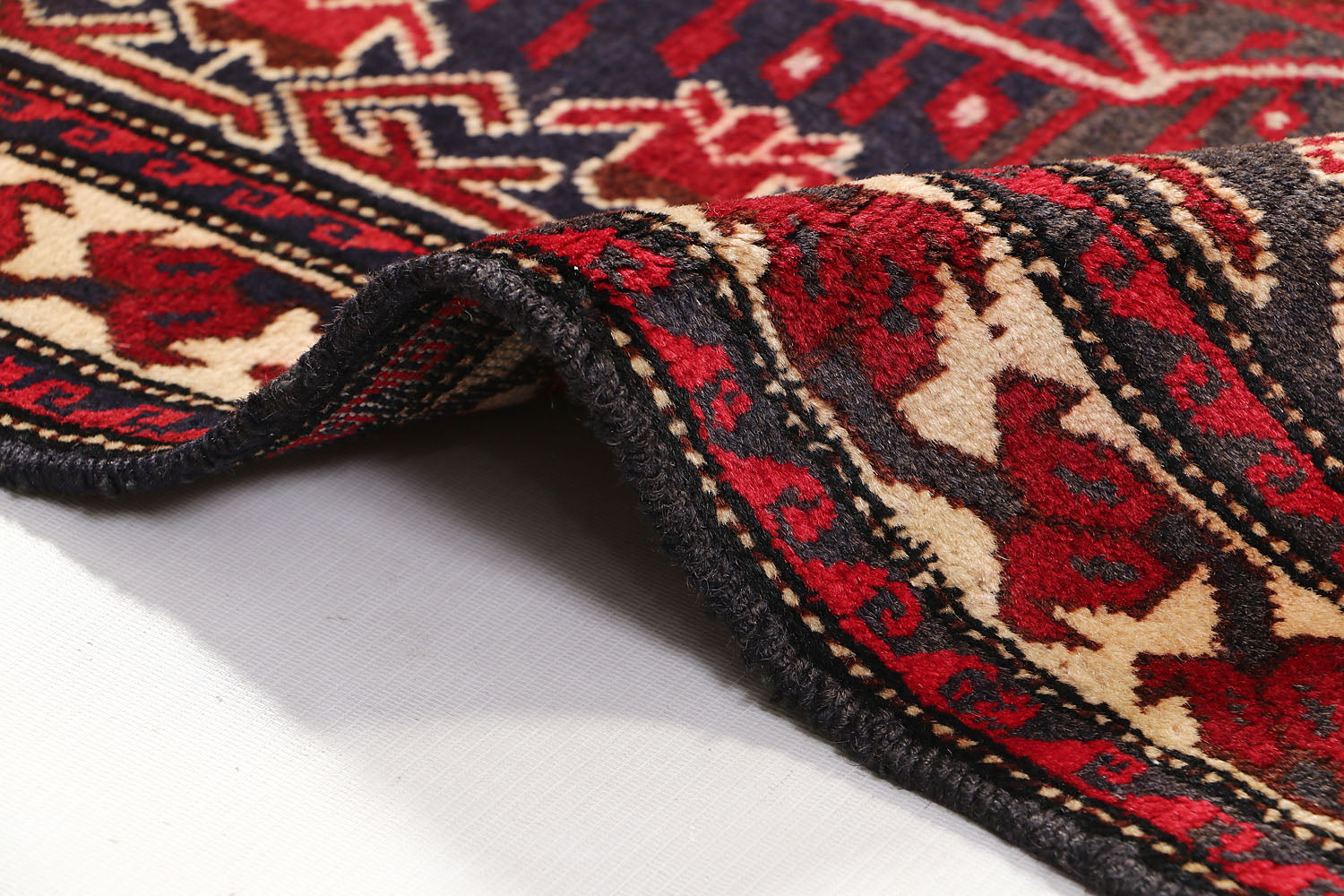 3' x 5'  Blue Handmade Adraskan Baluchi Afghan Rug Rectangular
