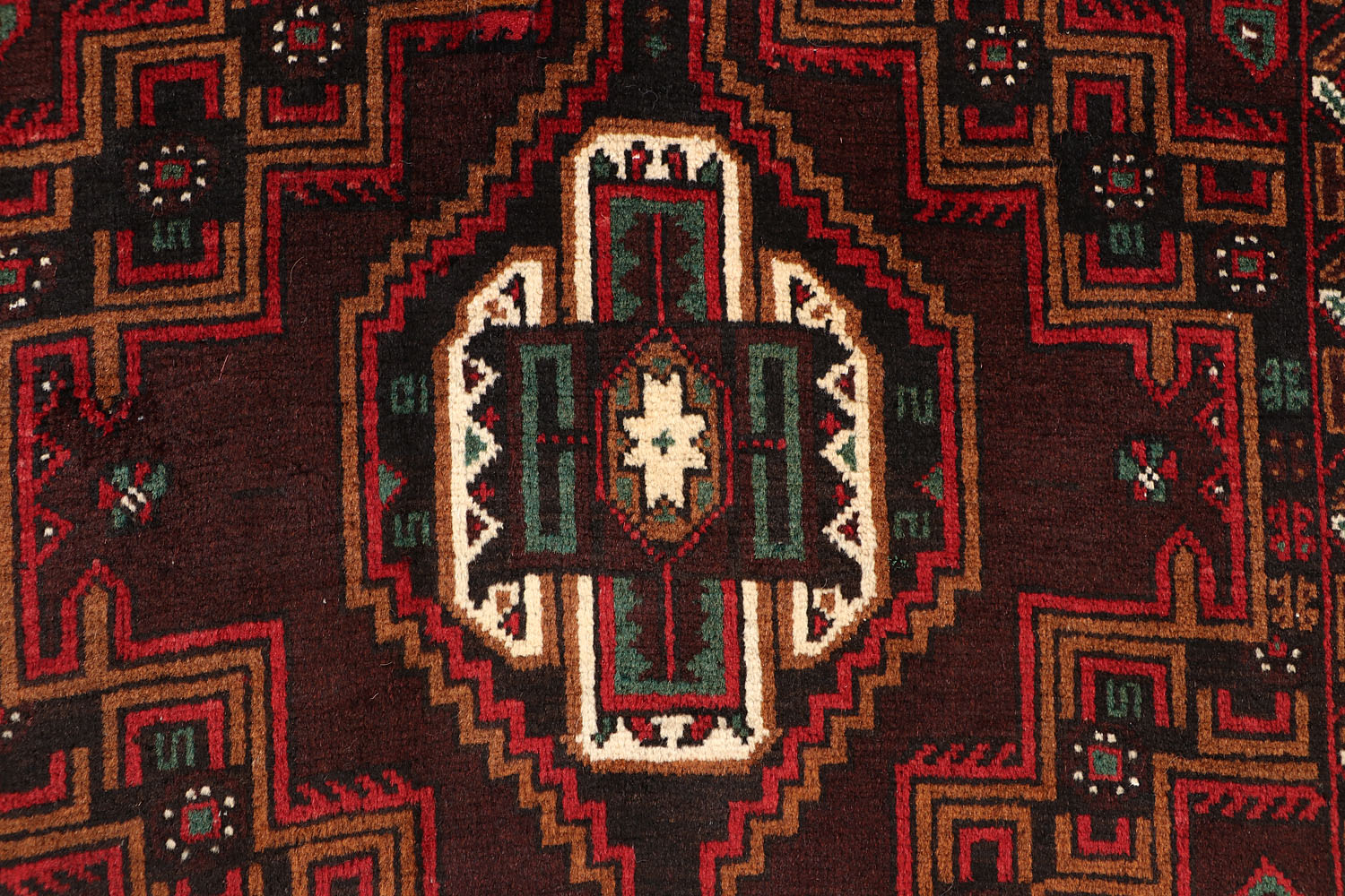 Brown Handmade Adraskan Baluchi Afghan Rug Runner