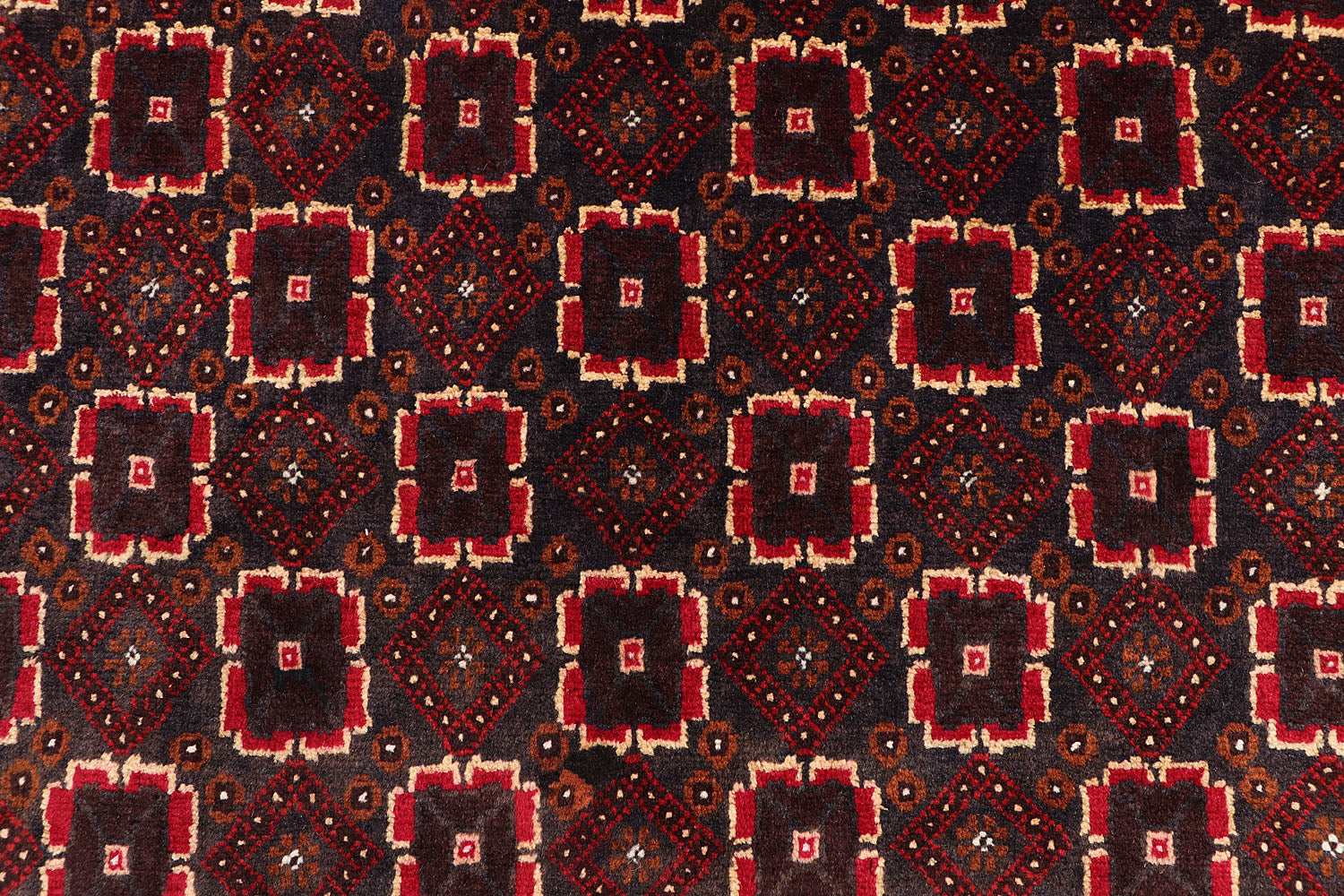4' 6" x 6' 6  Black Handmade Adraskan Baluchi Afghan Rug Rectangular