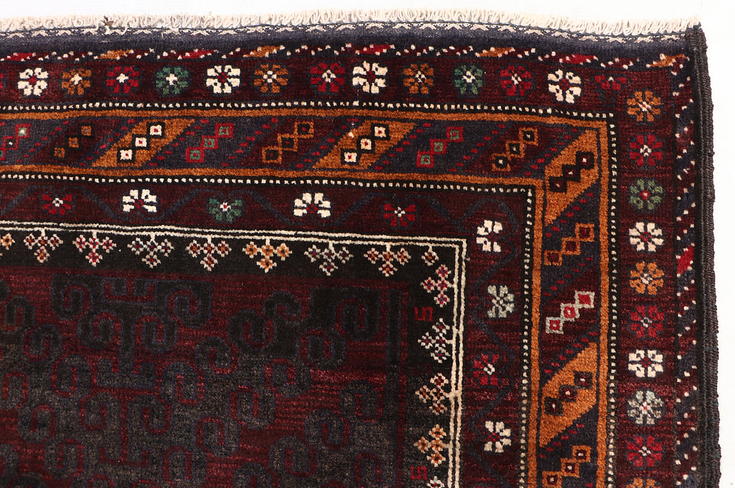 4' x 6'  Black Handmade Adraskan Baluchi Afghan Rug Rectangular