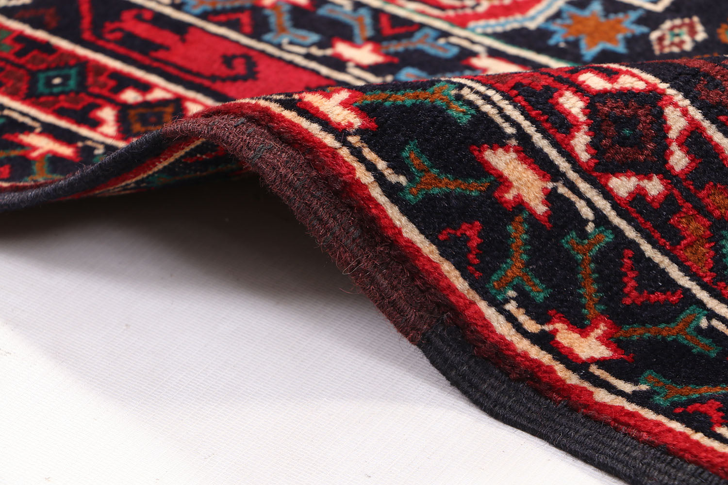 4' 6" x 6' 6  Red Handmade Adraskan Baluchi Afghan Rug Rectangular