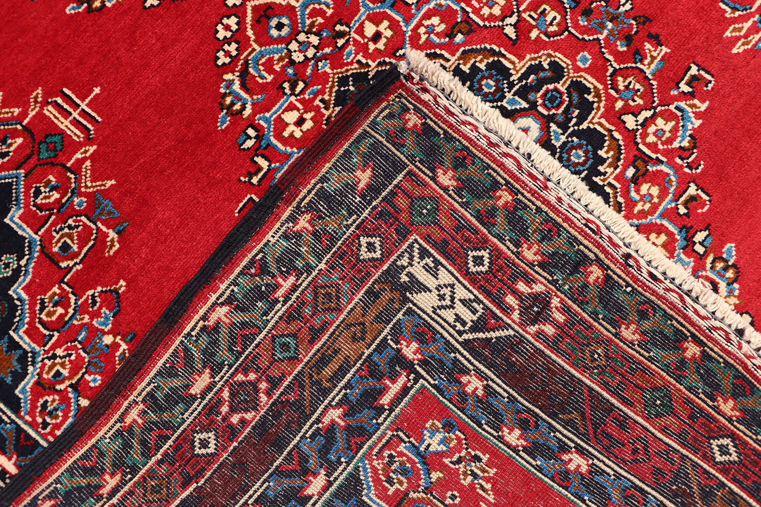 4' 6" x 6' 6  Red Handmade Adraskan Baluchi Afghan Rug Rectangular