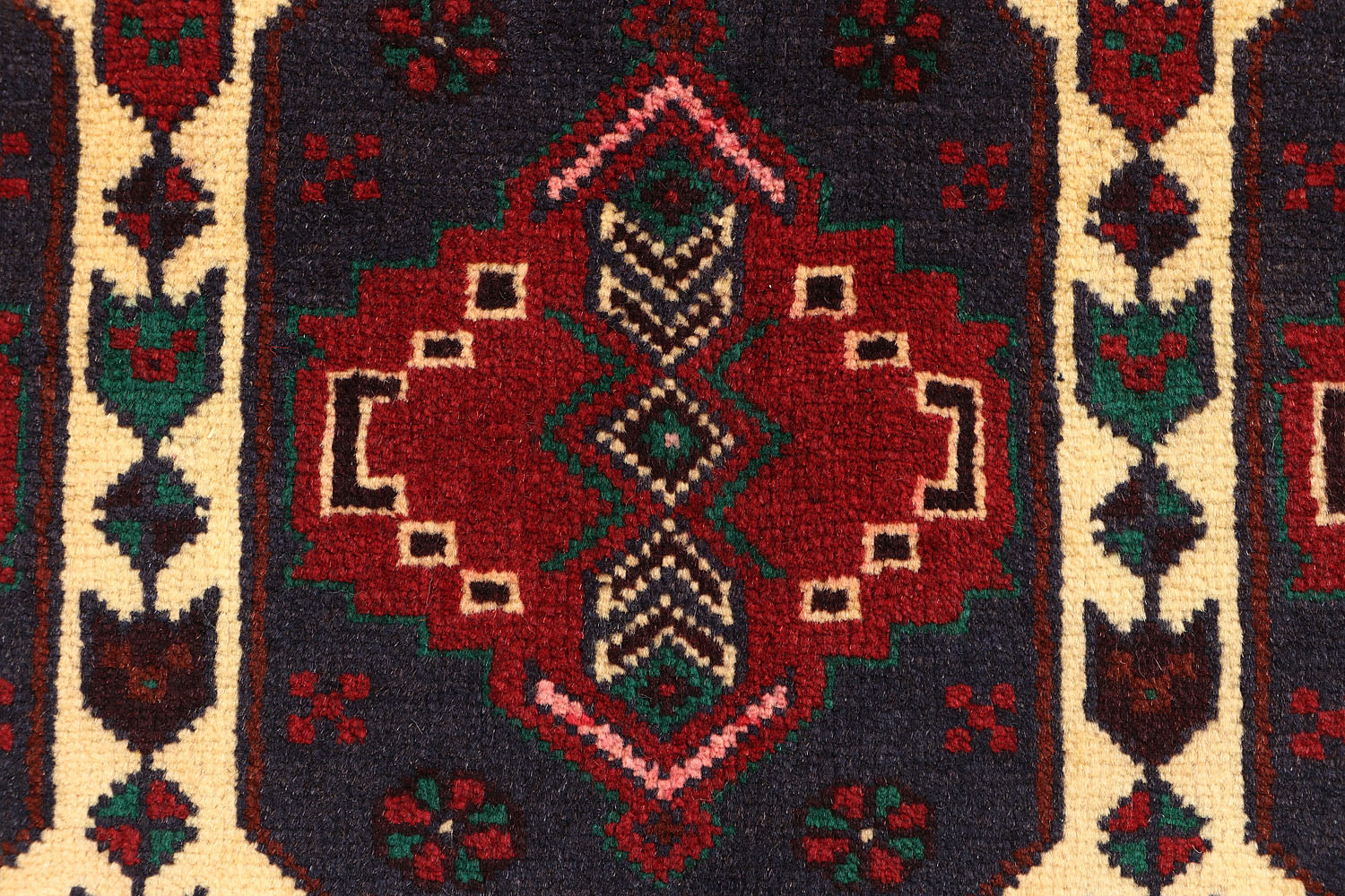 4' x 6'  Ivory Handmade Adraskan Baluchi Afghan Rug Rectangular