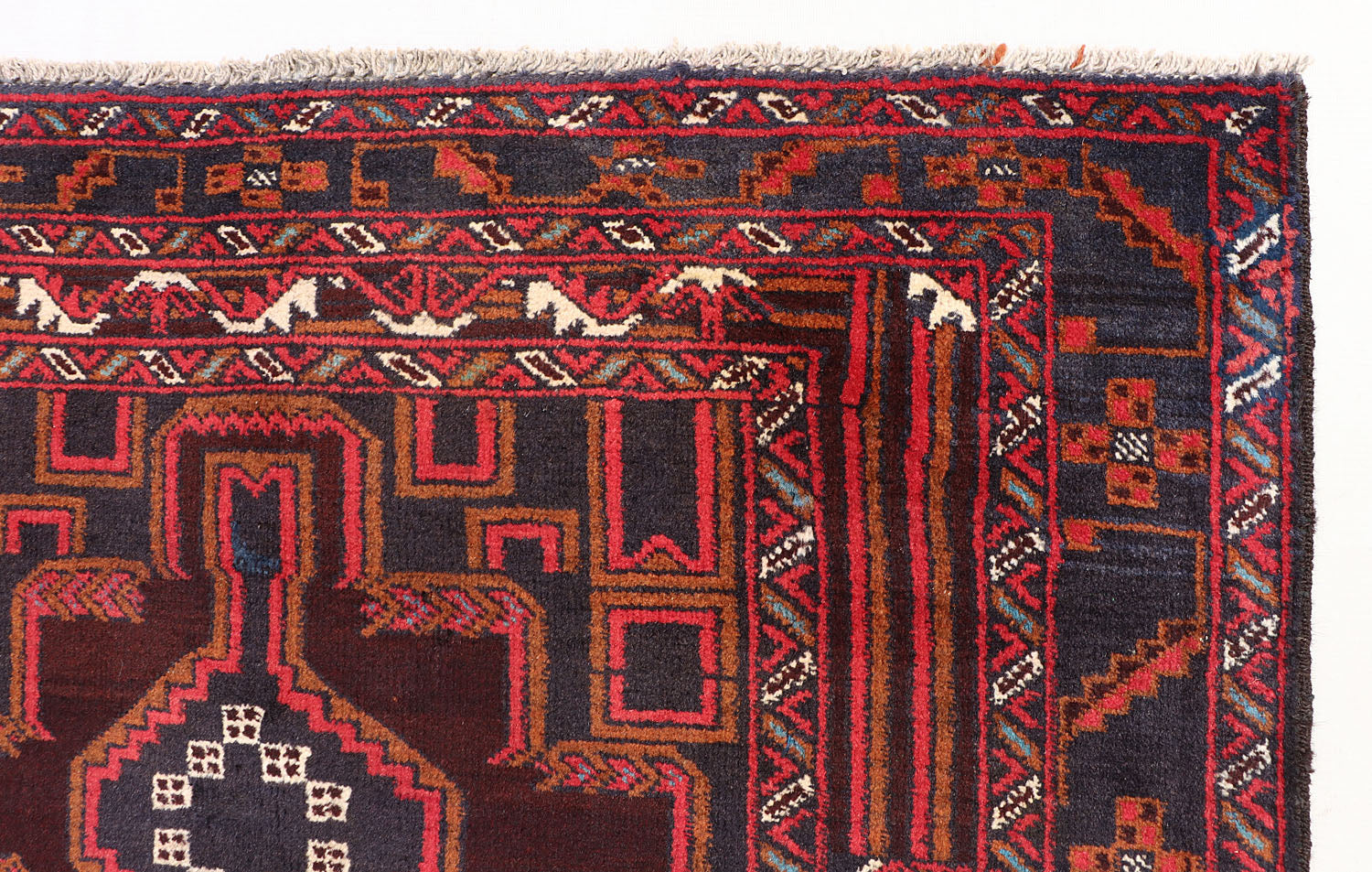 3' 3" X 6'  Brown Handmade Adraskan Baluchi Afghan Rug Rectangular