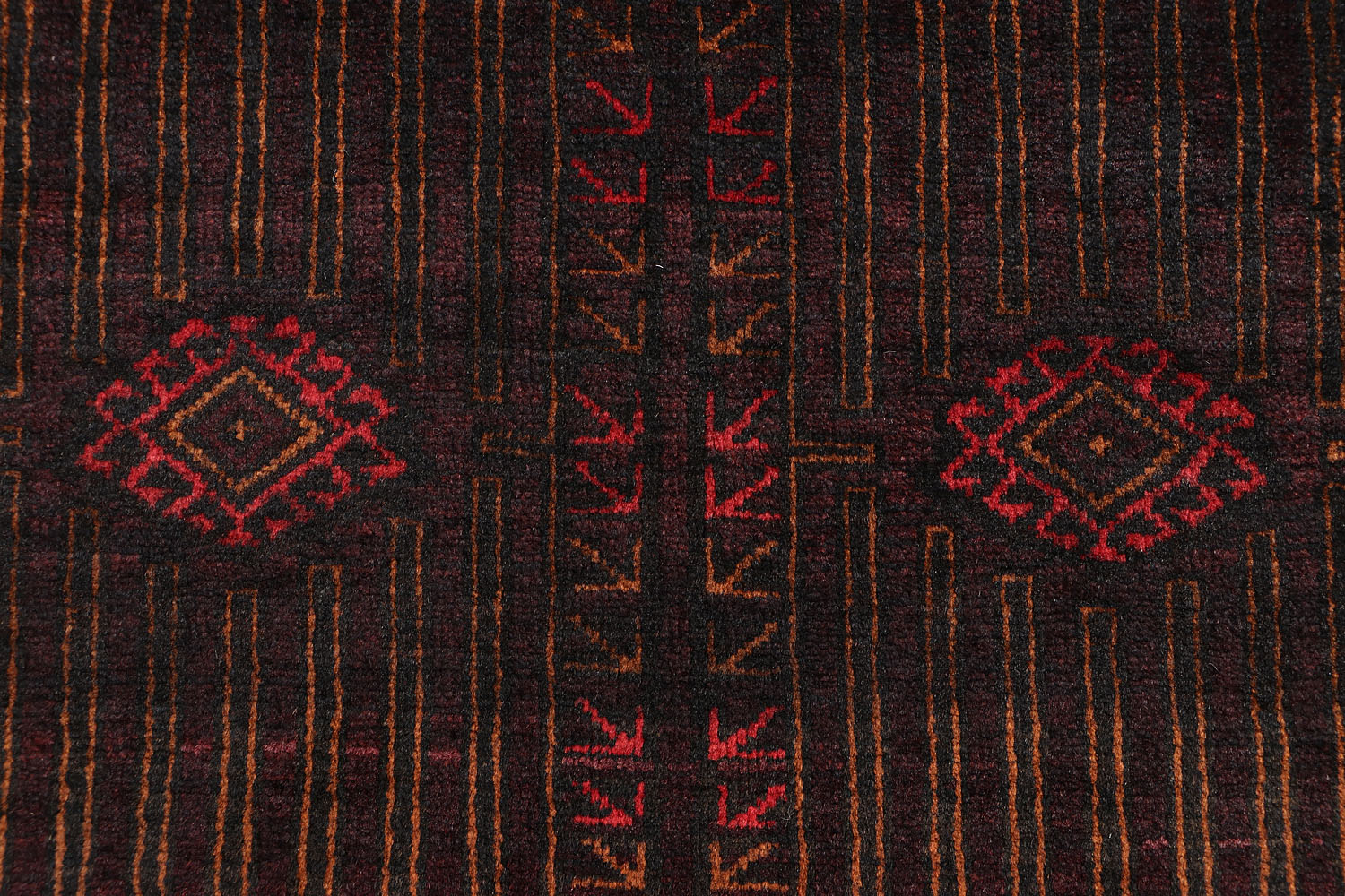 Black Handmade Adraskan Baluchi Afghan Rug Rectangular