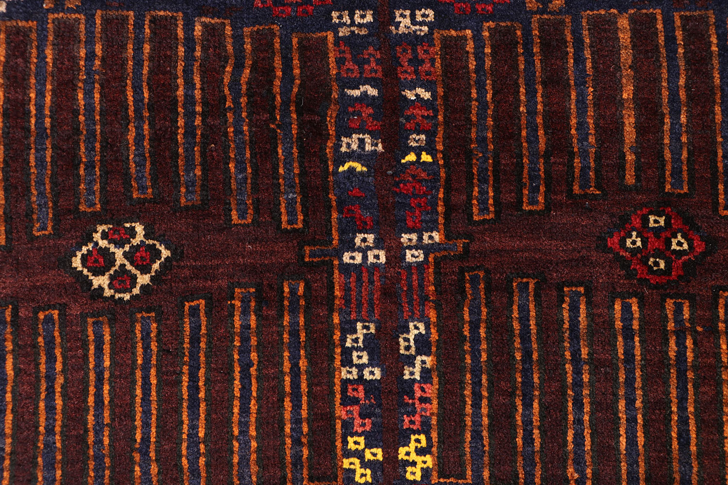 3' 3" X 6'  Blue Handmade Adraskan Baluchi Afghan Rug Rectangular